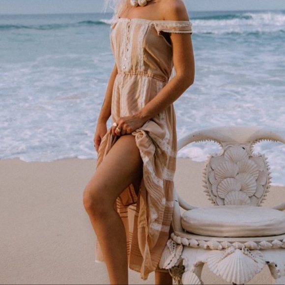 Spell Cinder Midi Dress in Nude - Picture 1 of 16